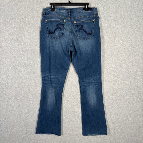 Rock Republic Jeans Womens 12 Kasandra Bootcut Mid Rise Stretch Fade Dark Y2K - Picture 9 of 14